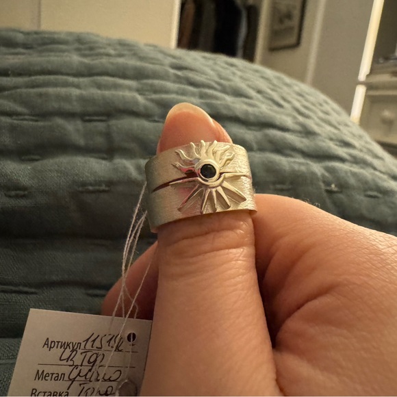 Matte Silver Sun Rings - Picture 5 of 5